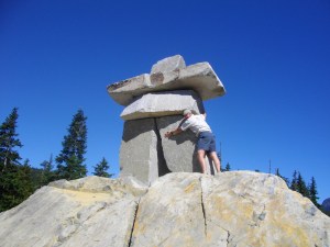 The ultimate Cairn at the site of the Winter Olympic Games in Whistler BC, Canada