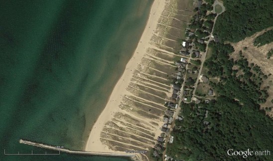 Beach trails along Lake Michigan
